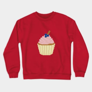 Pink cupcake pixel art Crewneck Sweatshirt